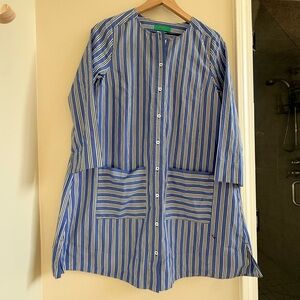 Clare V Marietta dress Blue and White Striped Button-Up Dress